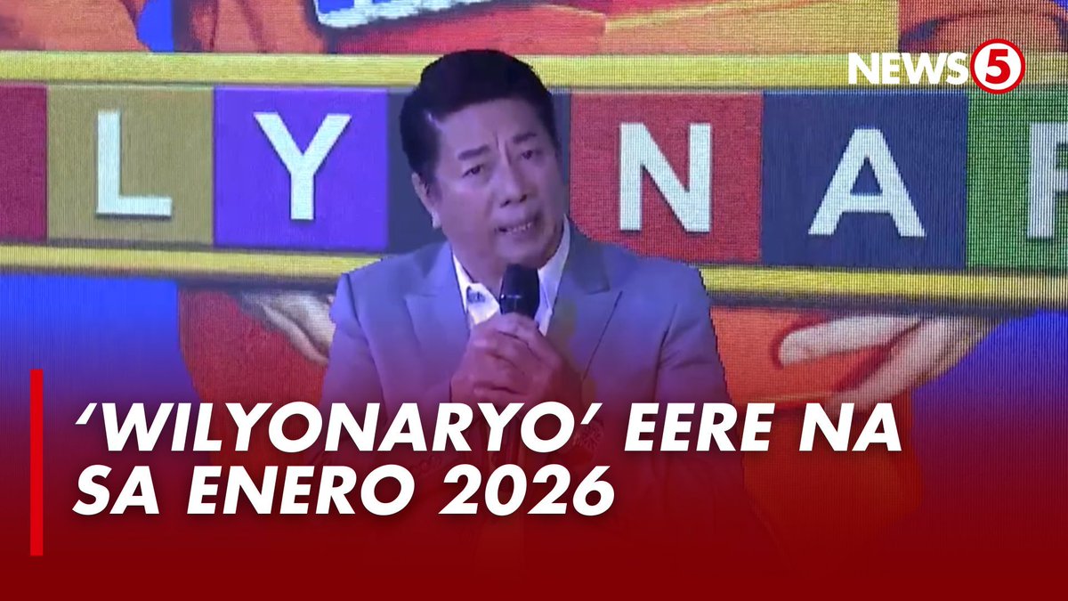 'WILYONARYO' ALL OUT SA ENERO 2026 Inanunsyo ni Willie Revillame na eere na sa ang bago niyang show na "Wilyonaryo" sa primetime ng TV5 sa Enero 2026. Mapapanood na ang #Wilyonaryo sa TV5 at sa WilTV Channel 10 ng Cignal.