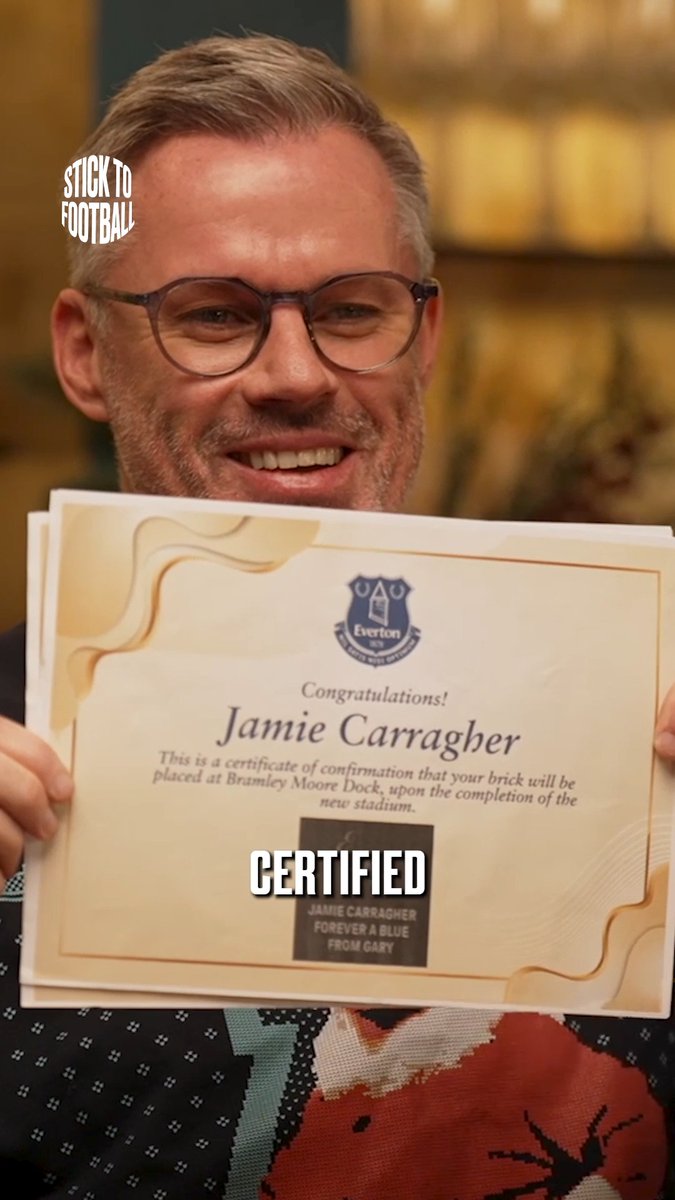"Jamie Carragher, forever a blue!" 🤣 A Secret Santa gift Everton fans will appreciate! 🍬
