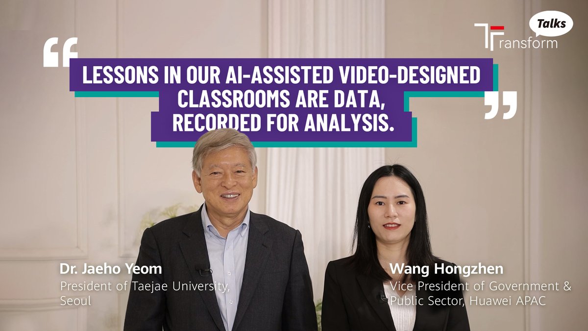 What if education adapted to students, not the other way around? In this Transform Talks, President Dr. Jaeho Yeom shares with Huawei's Wang Hongzhen how AI personalizes learning, automates admin work, and enables professors to focus on mentoring, transforming education.