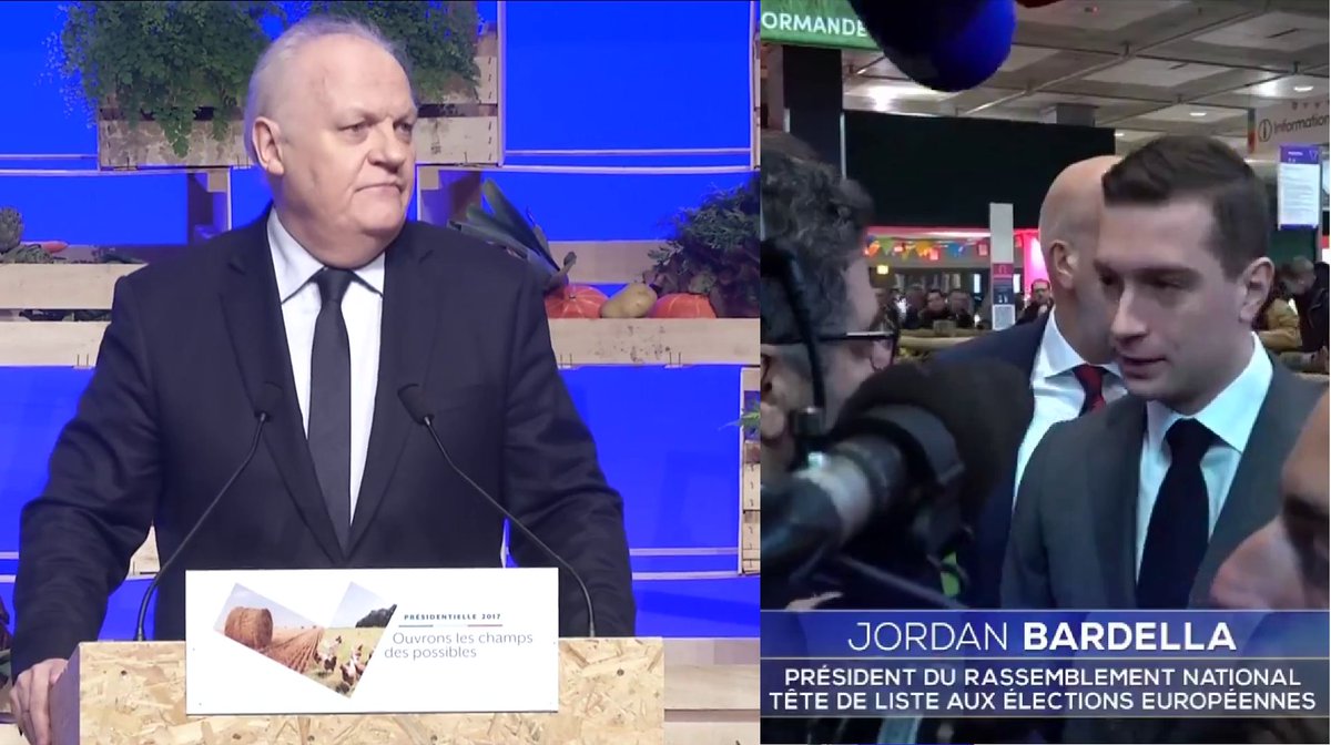 À gauche, François Asselineau 🇫🇷 qui dit la vérité aux #agriculteurs et aux 🇫🇷 depuis 19 ans ! À droite, Bardella qui ment sciemment aux #agriculteursencolère et aux 🇫🇷, comme tous les politiciens médiatisés depuis 34 ans, 34 ans qu’avec l’🇪🇺, on a volé leur souveraineté aux 🇫🇷 ! #Frexit