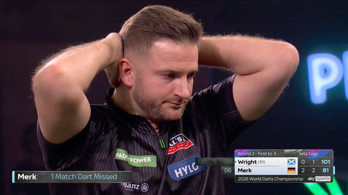 MERK WHITEWASHES WRIGHT 😱 What a result for Arno Merk 🇩🇪 The German debutant defeats two-time World Champion Peter Wright in straight sets, dropping only two legs in the process! 📺 #WCDarts | R2