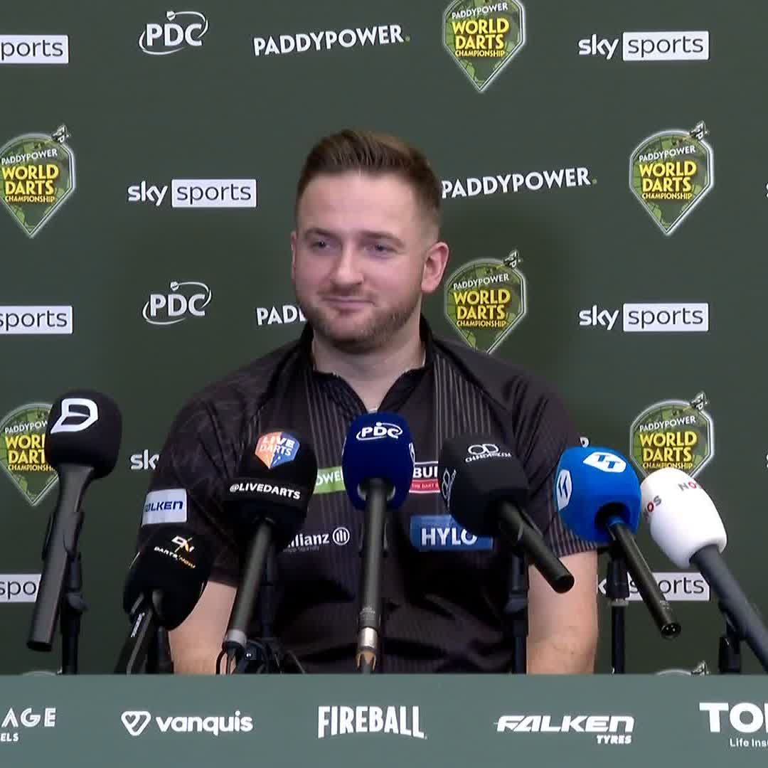 🗣️ "It's the biggest win of my career by far." Arno Merk insists he can pose a threat to 'anybody' after dumping out two-time World Champion Peter Wright in straight sets! #WCDarts