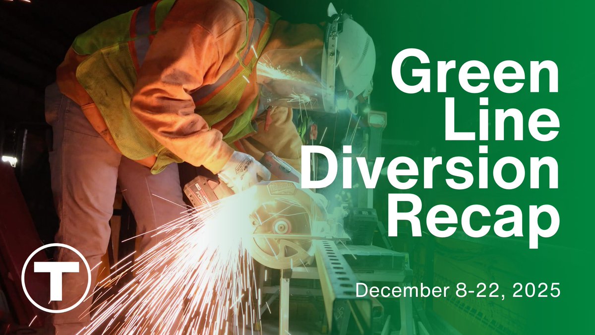 For the last diversion of 2025, we suspended the Green Line to update historic infrastructure from the 1890s. On December 8-22, we installed new catenary supports, added GLTPS equipment, upgraded stations, & more to modernize our system to reliably serve riders for years to come.