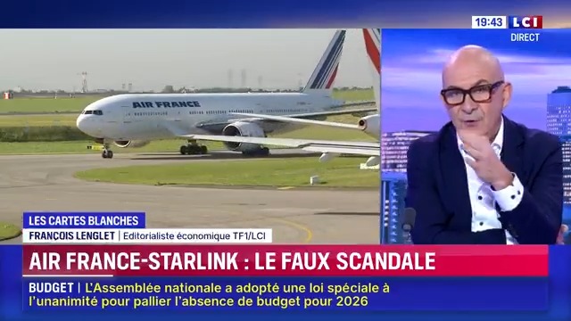 📢 : « Air France-Starlink : le faux scandale », la carte blanche de François Lenglet François Lenglet #24hPujadas #LCI #économie #AirFrance #Starlink ⤵️
