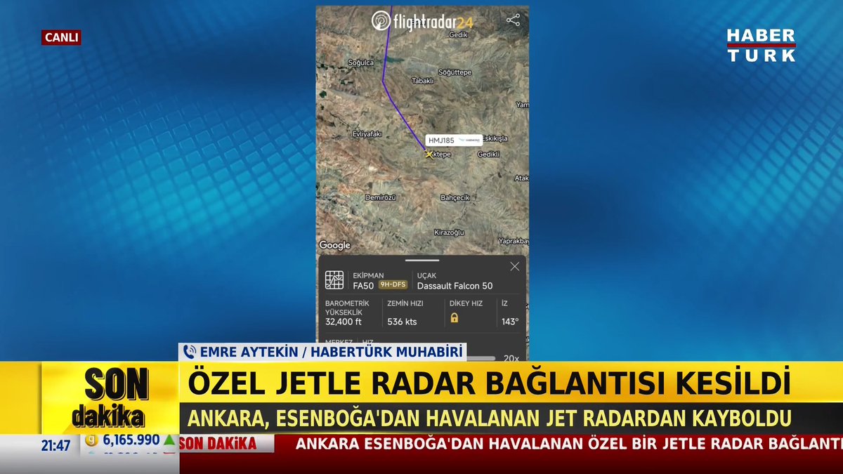 #SONDAKİKA - Ankara, Esenboğa'dan havalanan jet radardan kayboldu. Ankara hava sahası olay nedeniyle uçuşlara kapatıldı.