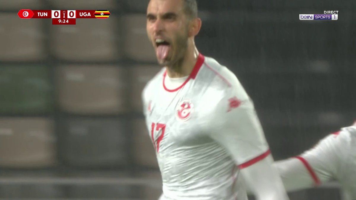 Skhiri ouvre déjà le score contre l'Ouganda ! Le milieu de Francfort envoie un boulet de canon de la tête pour lancer les Aigles de Carthage !