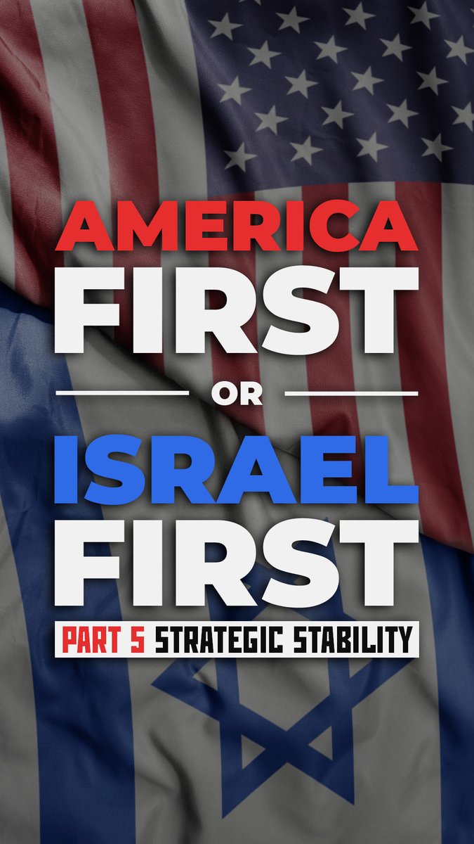 Israel’s Strength Stabilizes the Middle East: Protecting allies, global trade, and American lives. Israel stands between dangerous regimes and America’s pro-U.S. Arab partners. Countries like Egypt, Jordan, and the Gulf states don’t work with Israel out of ideology. They work with Israel because a strong Jewish state is the best insurance policy against Iran and radical Islam. When Israel is strong, the region is more stable, oil shipping lanes are safer, and the U.S. is less likely to be pulled into another Middle East war. That’s strategic reality. Watch the FULL VIDEO of "It's NOT What You Think: America First vs Israel First":