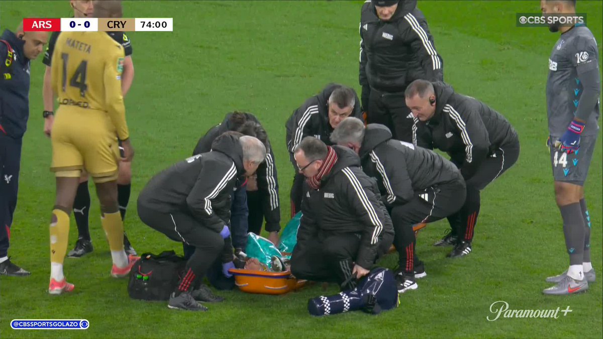 None contact injury for Chris Richards in Crystal Palace’s Carabao Cup match. Prayers up for CB1. 🙏 #USMNT
