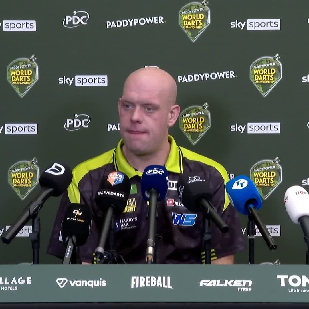 🗣️ "I was sharp. I was ready today." Michael van Gerwen gives his reaction following an impressive 3-1 victory over William O'Connor! #WCDarts