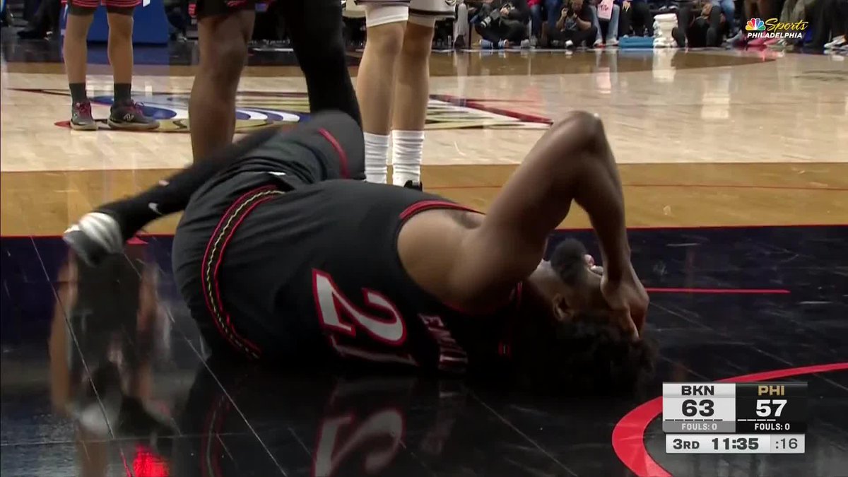 Joel Embiid appeared to go down with a knee injury vs. the Nets. He was able to walk off the court on his own.