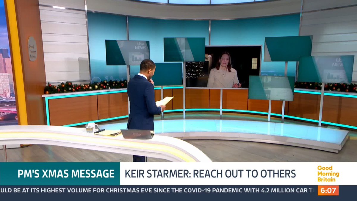 Sir Keir Starmer will acknowledge that many people are "still struggling with the cost of living" in a Christmas message in which he will say that "hardship can feel even more acute" over the festive period. @louisajamesitv reports.