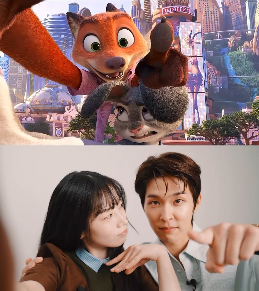 DAHYUN AND LEE SIWOO DOING THE NICK AND JUDY ZOOTOPIA 2 CHALLENGE