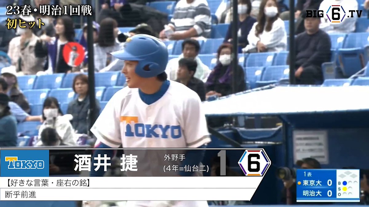 【お疲れ様でした✨】 東大 #酒井捷(④仙台二) ▼大学通算 58試合 打率.203(187-38) 8二塁打 2本塁打 12打点 13盗塁 34四死球 #big6tv #六大学野球 #東大 #仙台二
