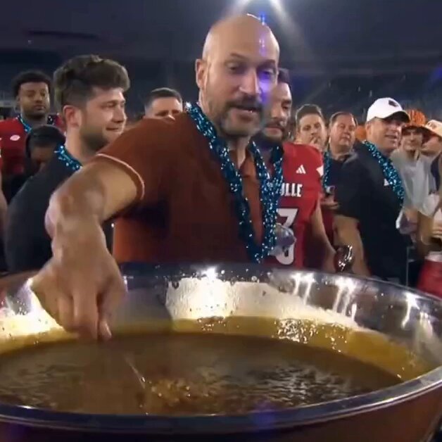 Your friend, a simpleton: "There's too many bowl games." You, a man of culture: "Did you see Louisville eating baked beans out of a trophy with Keegan-Michael Key &amp; Ohio's interim coach get an iced coffee shower last night?!"