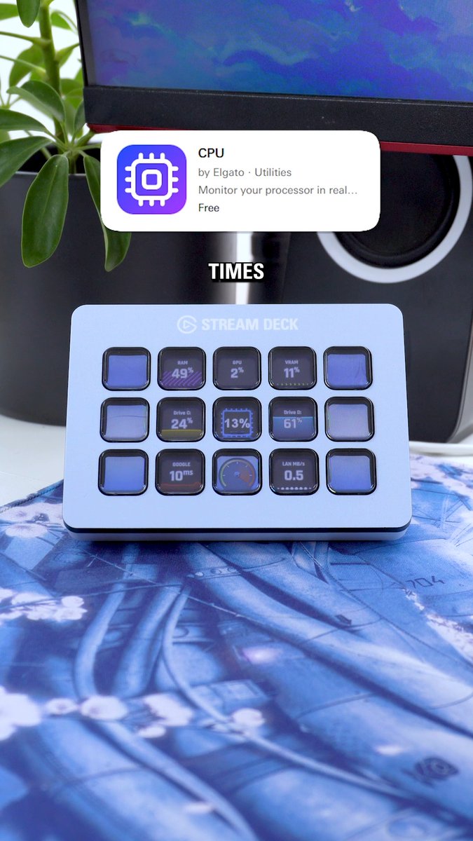 Keep track of how your PC performs in real time with the CPU, System Vitals, and Speed Test plugins for Stream Deck: 📊 Track usage across your entire PC 💾 View drive storages 🛜 Test internet connenction 🌐 Run an internet speed test