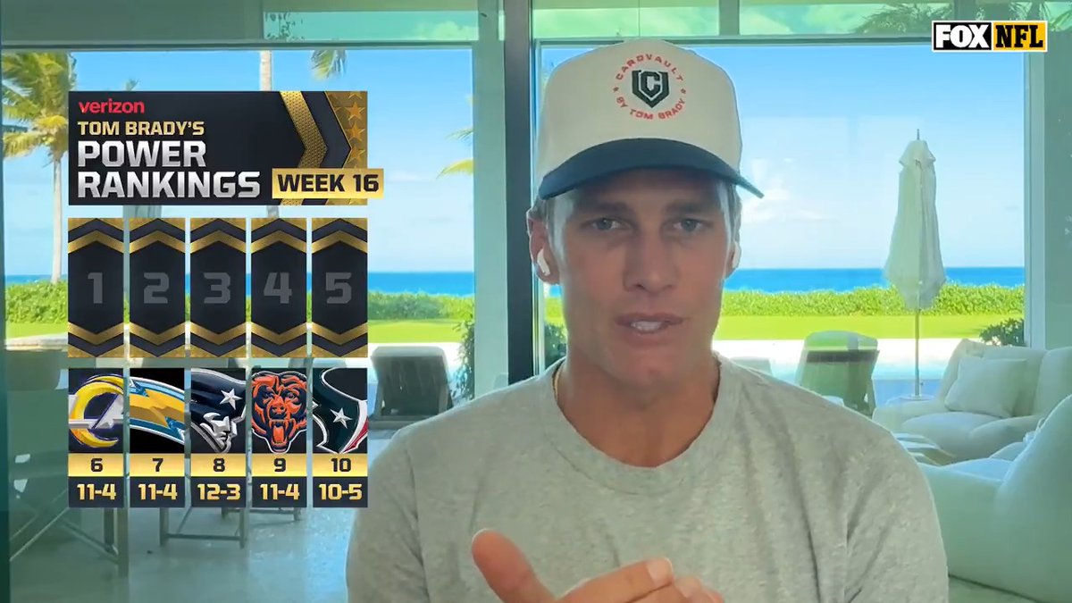 Tom Brady’s latest power rankings are out and they’re definitely not what I expected