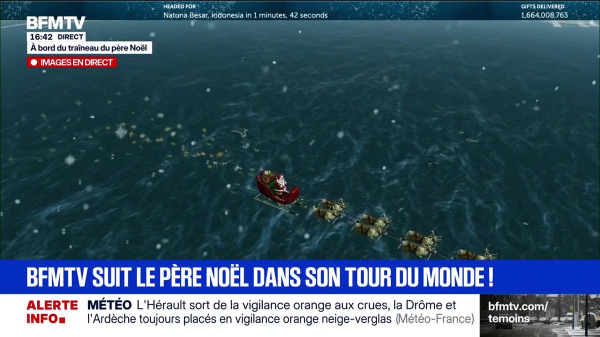 🔴 INSOLITE | BFMTV suit le Père Noël en direct pour sa livraison annuelle de cadeaux. 🎅🎁