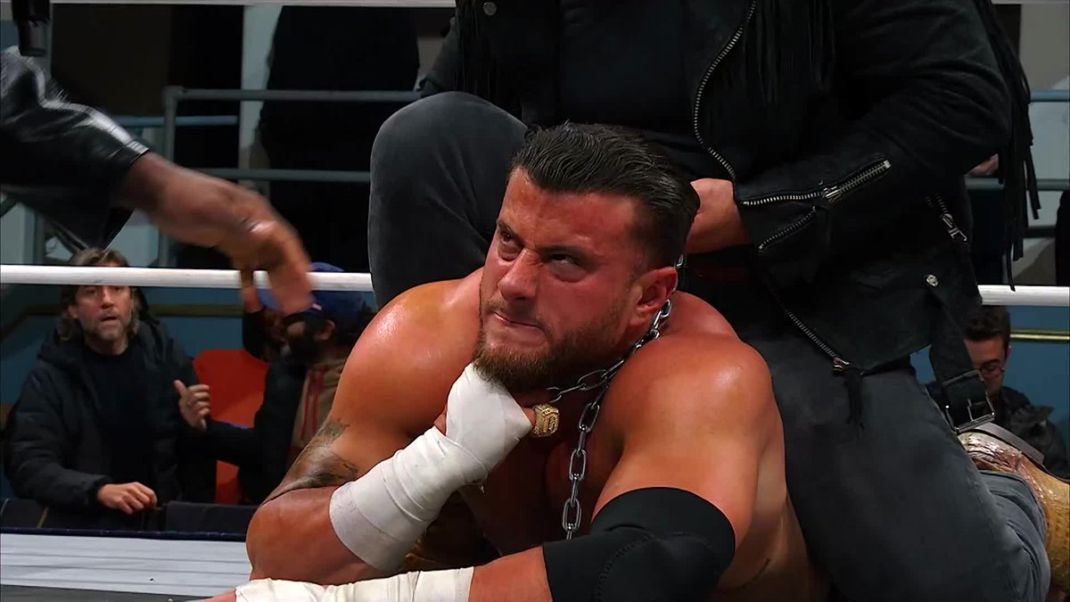 Hangman/Swerve both beat up MJF’s ass together, then captured him as Swerve Strickland cut a promo on him. How he used people like Wardlow, Pinnacle, Jay White and Adam Cole. Everyone who fell victim to his bullshit. MJF GOT HOGTIED SO BAD, LMAOOOO.