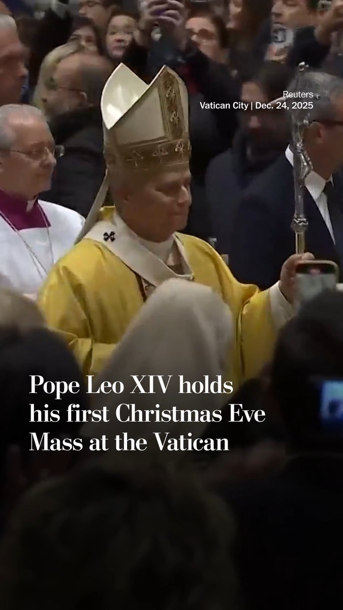 Pope Leo XIV held his first Midnight Mass in St. Peter’s Basilica. In his homily, he marveled at the “wisdom” of the Christmas story — an infant Jesus born to save mankind.