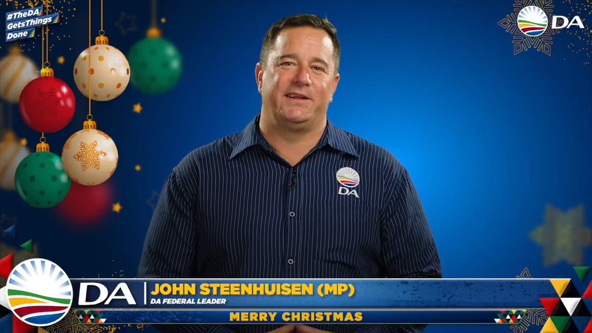 On behalf of the DA, I would like to wish all Christian South Africans a blessed and joyful Christmas. May this Christmas be filled with peace, love, joy and the renewal needed at the end of the year. Merry Christmas, South Africa. 🎄