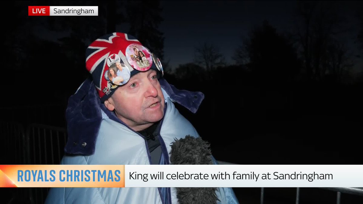 Members of the Royal Family will be attending a Christmas Day morning service in Sandringham 🎄 Sky's Mollie Malone speaks to royal fans who are hoping to catch a glimpse of them ⬇️ Live updates: 📺 Sky 501, Virgin 602, Freeview 233 and YouTube