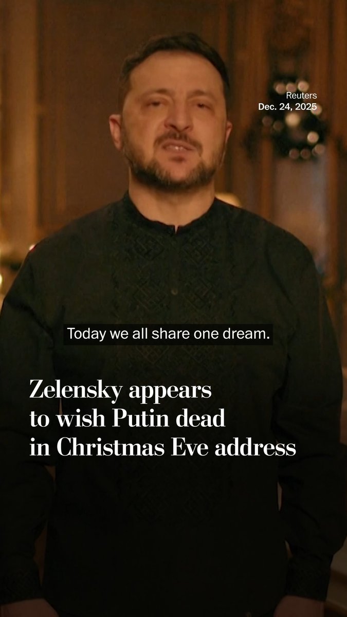 Ukrainian President Volodymyr Zelensky appeared to wish Russian President Vladimir Putin dead, saying “May he perish” in a Christmas Eve address.