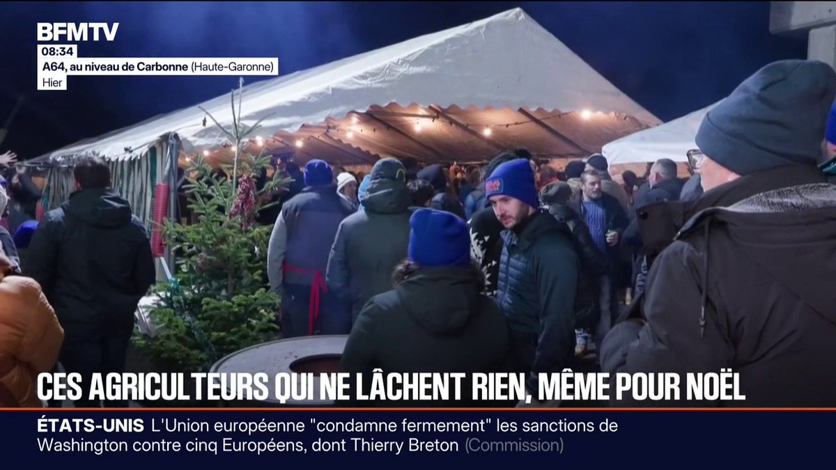 🇫🇷ALERTE 🇫🇷 - Toujours mobilisés, des agriculteurs ont célébré le réveillon de Noël sur l'A64 Un ♥️ si tu soutiens les agriculteurs Pour suivre l’actualité, suivez nous ‼️