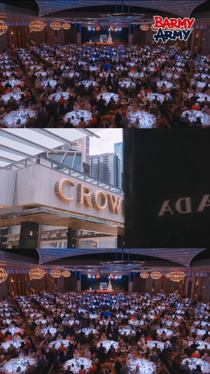 Wow. That was special! 🤯 Over 1,500 people joined us at 'Palladium at Crown' today for our Christmas Day Lunch 🎄 A simply incredible turnout in Melbourne - celebrating Christmas together in true Barmy Army fashion! 🙌 #Ashes