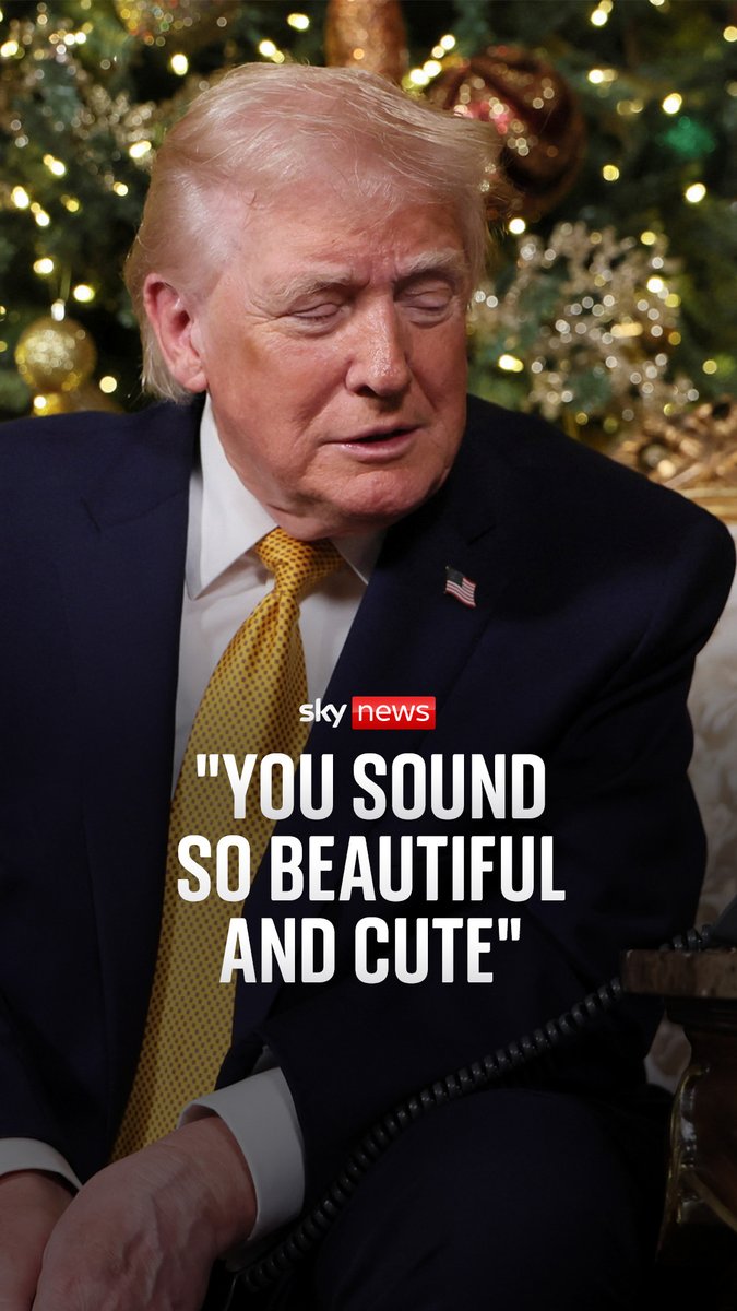 "You sound so beautiful and cute" On Christmas Eve, President Trump speaks to children whose calls to NORAD to track Santa have been patched through to Mar-a-Lago. Read more: