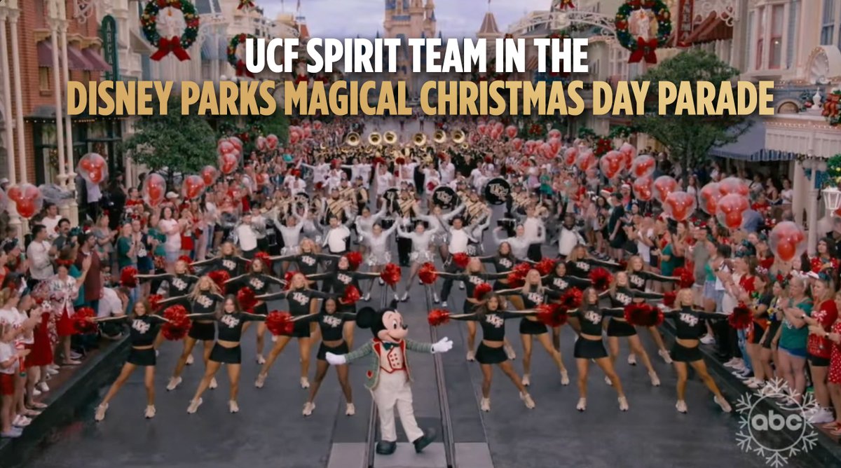 It was a very magical Christmas morning! ✨ The UCF Dance Team, Cheer Team, and Marching Knights helped open the Disney Parks Magical Christmas Day Parade! 📺 ABC