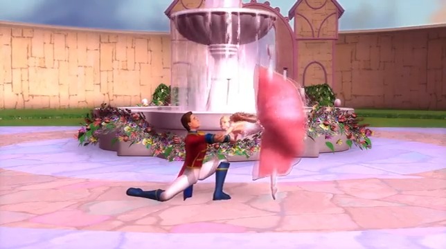 barbie in the nutcracker - clara and prince eric dance together