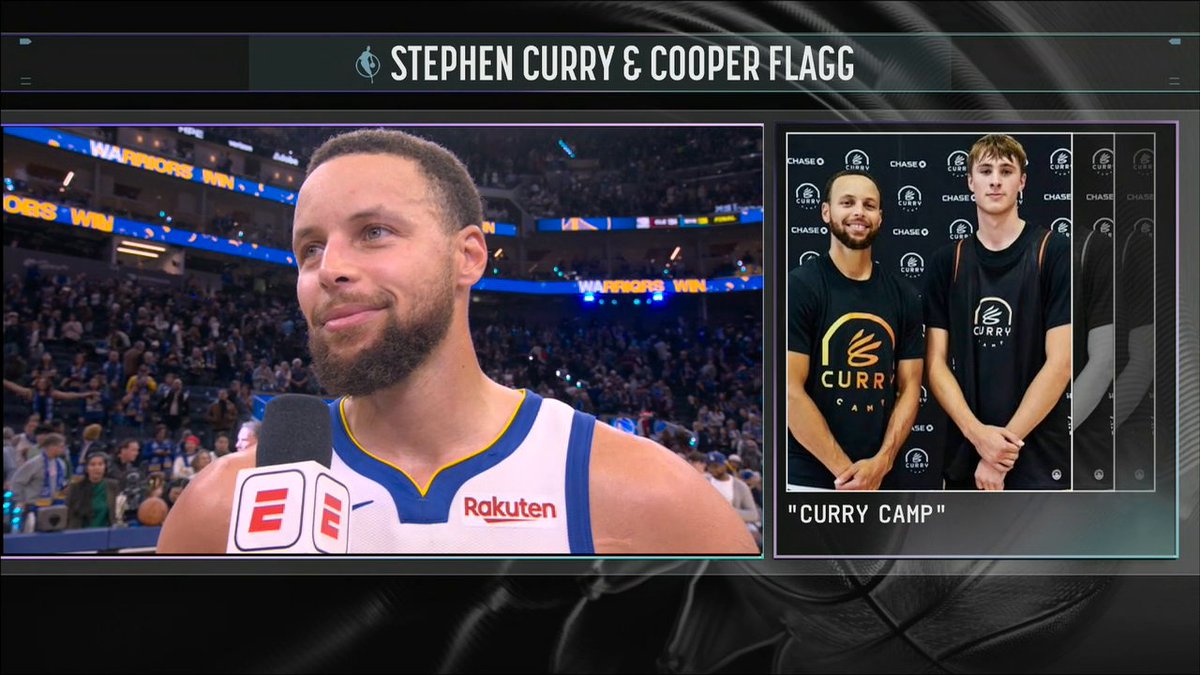 "Just a true hooper. Competitor. ... The league is in good hands." Steph Curry had high praise for Cooper Flagg after their matchup 🤝
