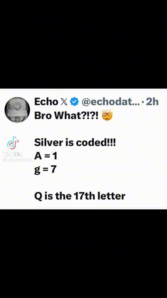 😁Silver Is Coded 💥A=1 💥g= 7 Echo TikTok
