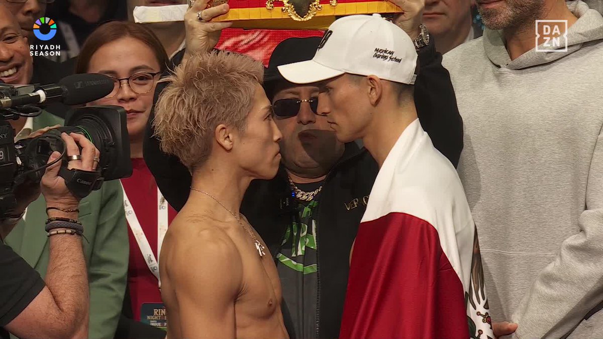 40秒以上に渡る井上尚弥×アラン・ピカソ試合前最後のフェイスオフ！