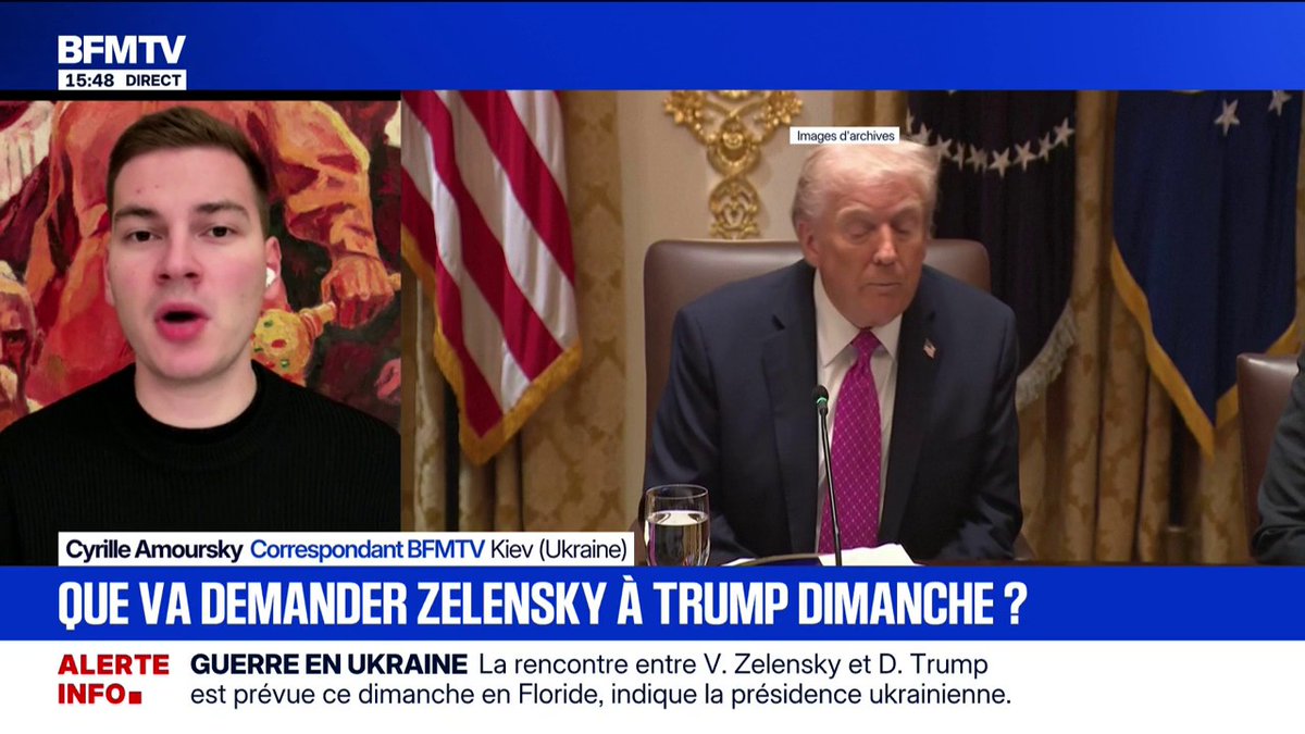 "Nous avons un programme chargé, cela se passera pendant le week-end, je pense dimanche, en Floride, où nous aurons une réunion avec le président Trump", a déclaré Zelensky.