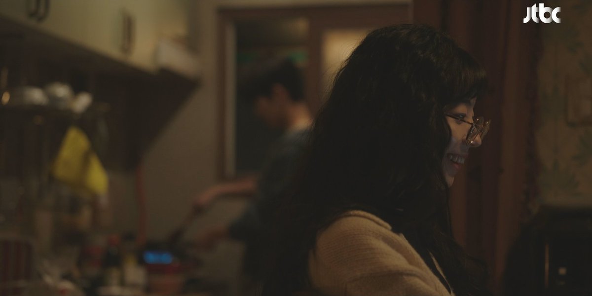Dahyun's big smile with the glasses on the tip of her nose while she's writing SHE'S THE CUTEST