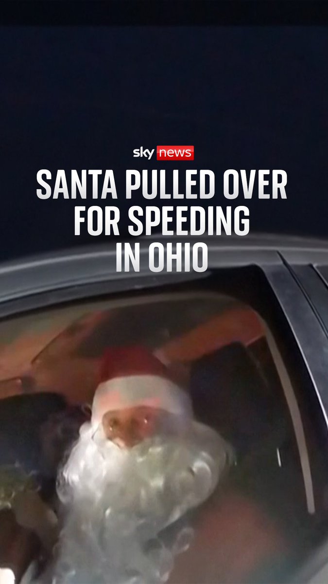A police officer in Ohio has pulled over a car for speeding, only to find a driver behind the wheel dressed as Santa Claus.
