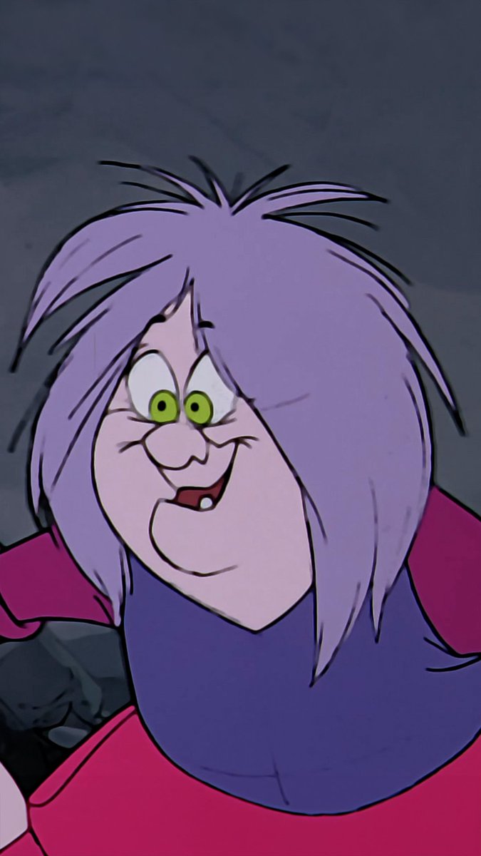 Some people do beauty transformations… Madam Mim does whatever this is. Film: THE SWORD IN THE STONE (1963)