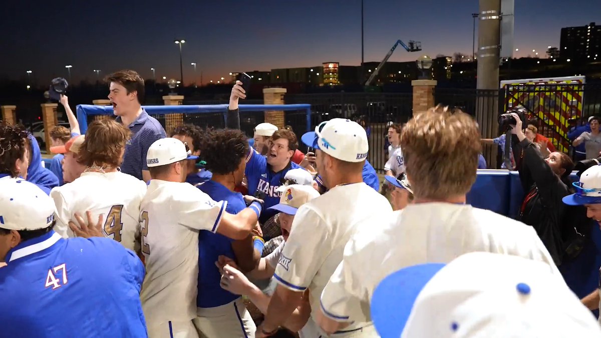 Top 5 moments of 2025 🫵 No. 4: A 6-run ninth inning in the home opener, including a 2-run HR by Chase Diggins and a walk-off grand slam by Dariel Osoria leads the student section to rush the field #RockChalk
