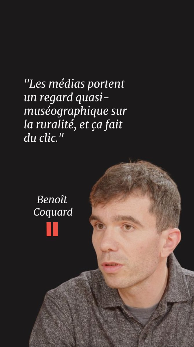 Décors champêtres, rues désertes, repas entre voisins… Pour parler de la ruralité, les médias choisissent souvent un cadrage "à la Jean-Pierre Pernaut", loin du réel. Une nostalgie plus ou moins réactionnaire qui fait cliquer, selon Benoît Coquard ➡️