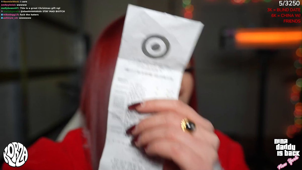 After getting unbanned on Twitch Nina Lin shows proof of a receipt from Target showing that she indeed paid for all the items and didn't steal anything 😳👀