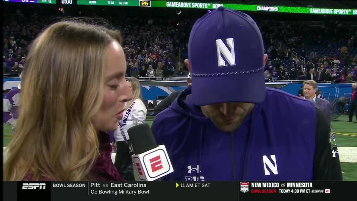 David Braun praised Northwestern Football for finishing the season strong and ending with a win in the GameAbove Sports Bowl 👏