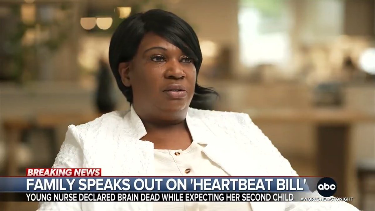 A pregnant woman was declared brain dead but kept on life support after her family says Georgia's abortion law left them with no say as doctors focused on keeping the baby alive. @RachelVScott speaks with her mother as questions grow over the law.