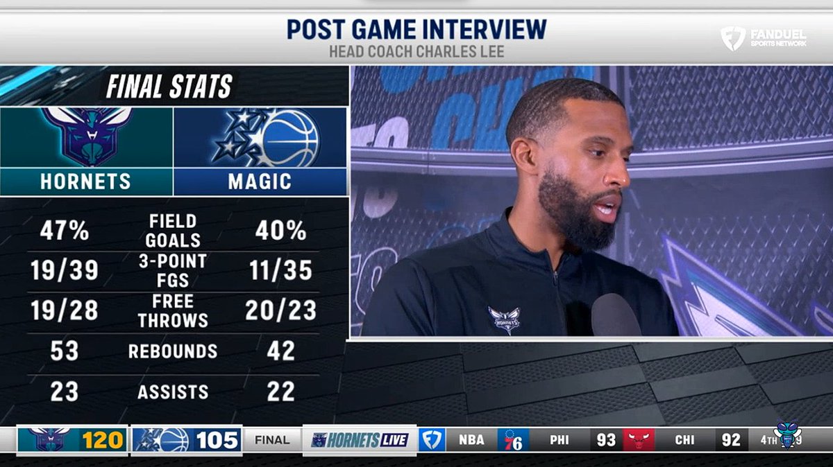 🎙️ Charles Lee on Tidjane Salaun: "He's totally embraced his role. He just realizes how much he can impact the game on both ends of the floor without just scoring, and that's what we're seeing." "We're seeing more of a well-rounded game from him, where he's rebounding defensively and guarding multiple different guys. Offensively, that play where he had an opportunity to shoot an off-the-dribble step-back three, which he has in the past, and to make the one-more pass was very encouraging to see. It just shows how much he's about team, trying to compete, and do everything he can to impact winning."