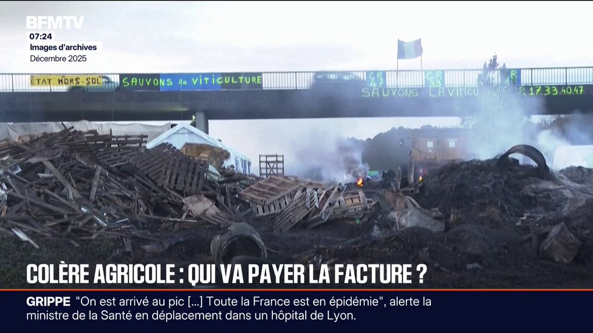 "On a des déchets qui contenaient de l'amiante, des hydrocarbures […] on est sur des coûts de plusieurs centaines de milliers d'euros" ➡ Après la levée des barrages des agriculteurs, la question du coût du nettoyage
