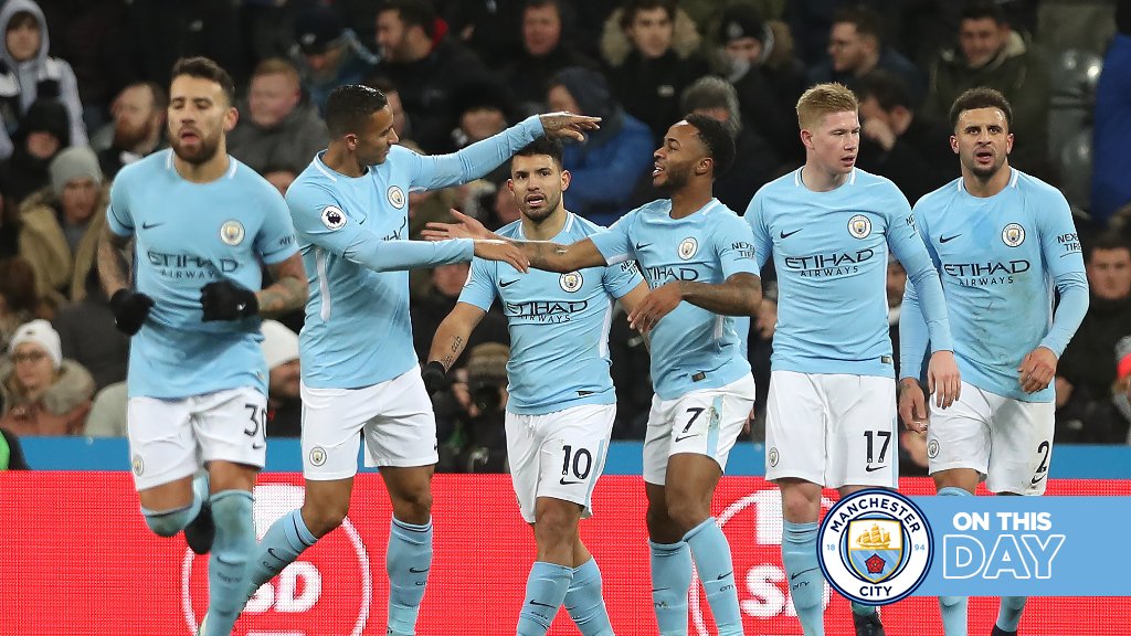 #ManCity won an 18th consecutive Premier League game and moved 15 points clear at the top with a 0-1 win against Newcastle, #OnThisDay in 2017... 😍