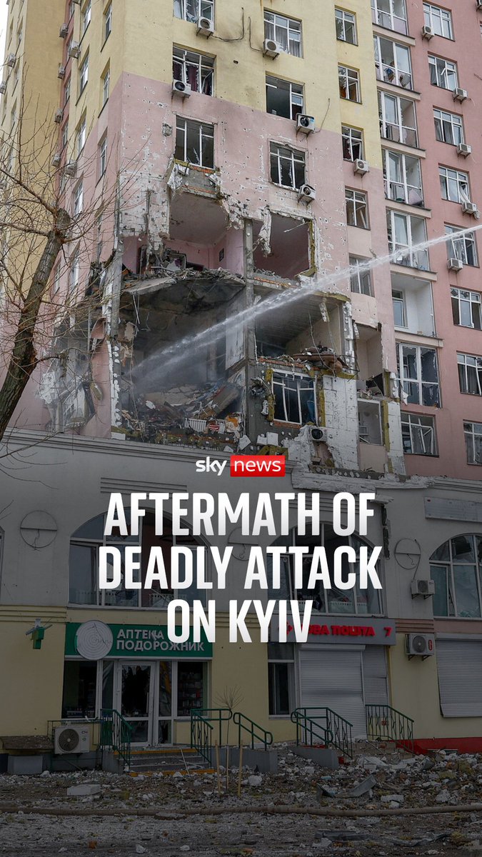 Footage shows the aftermath of Russian strikes on Ukraine's capital Kyiv overnight ahead of planned talks between Zelenskyy and Trump in Florida. The city's mayor said at least two children were among those injured. Latest here: