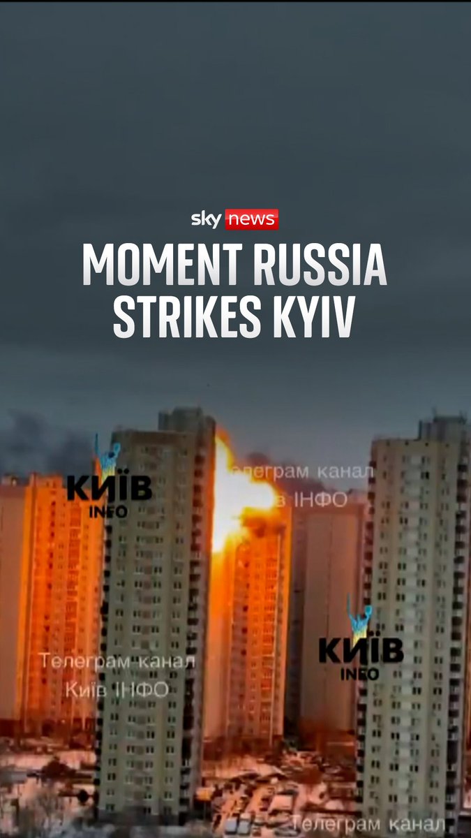 Footage shows the moment a Russian strike hit Ukraine's capital Kyiv. President Zelenskyy said the country used almost 500 drones and 40 missiles in the attack. Follow the latest: