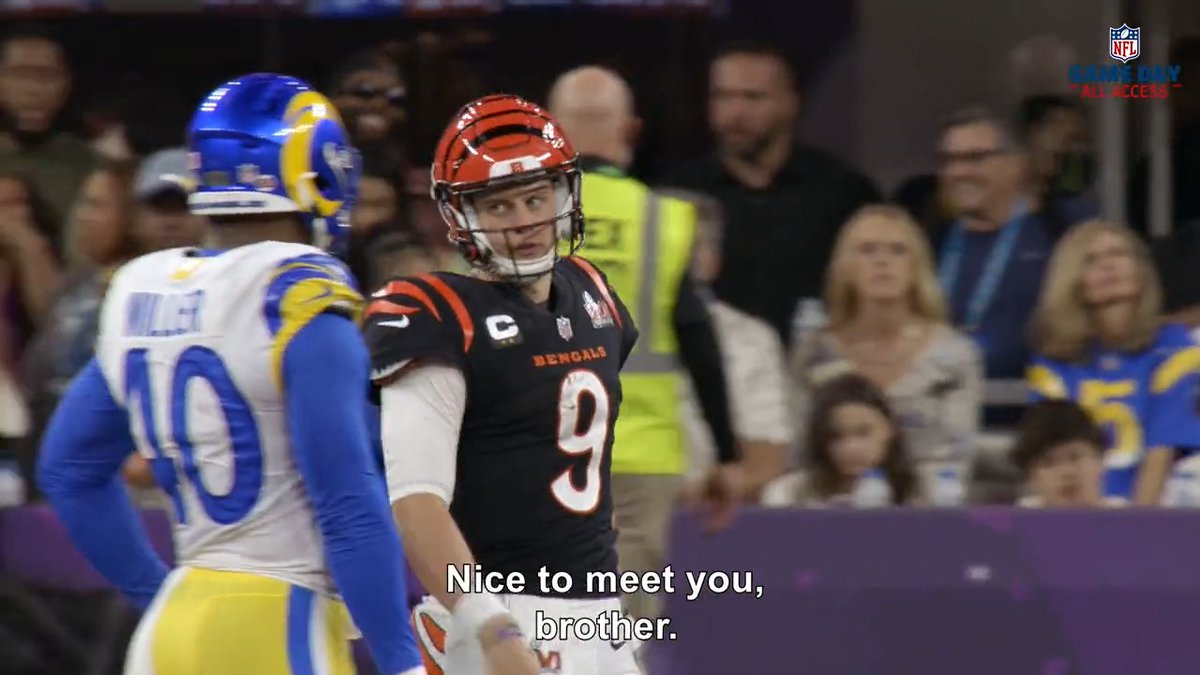 Love how before Super Bowl LVI, Joe Burrow went up to Von Miller and actually introduced himself 😂