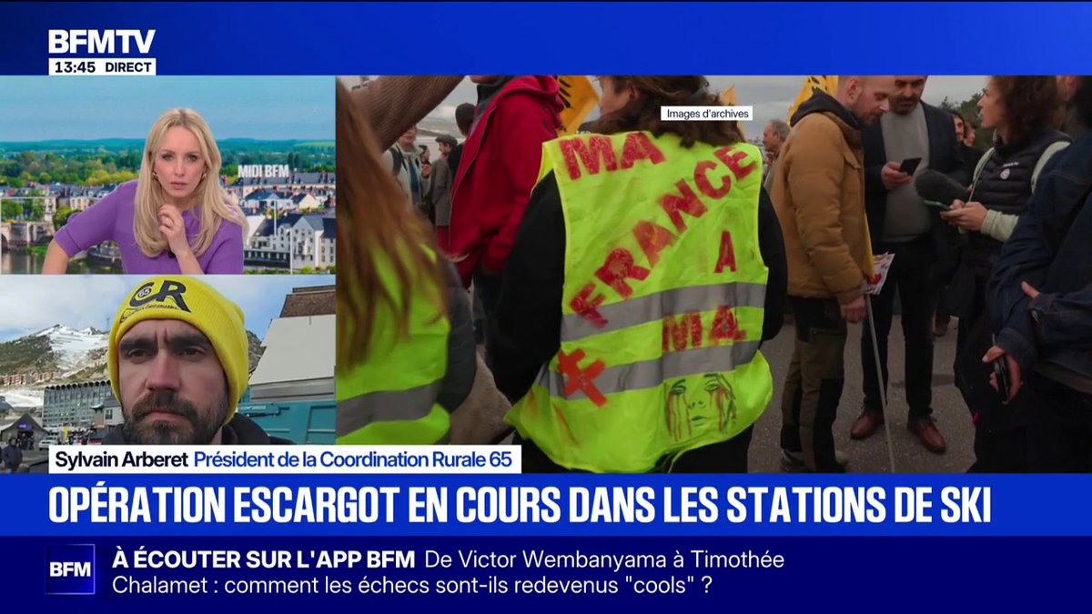 🇫🇷 ALERTE 🇫🇷 - une opération escargot sur la route des stations de ski dans les Pyrénées ‼️ Un ♥️ si tu soutiens les agriculteurs Pour suivre l’actualité, suivez nous ‼️